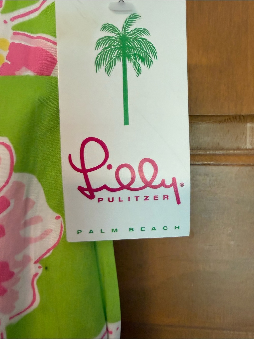NWT Lilly Pulitzer Green Dress with Pink Floral Print - Picture 2 of 4